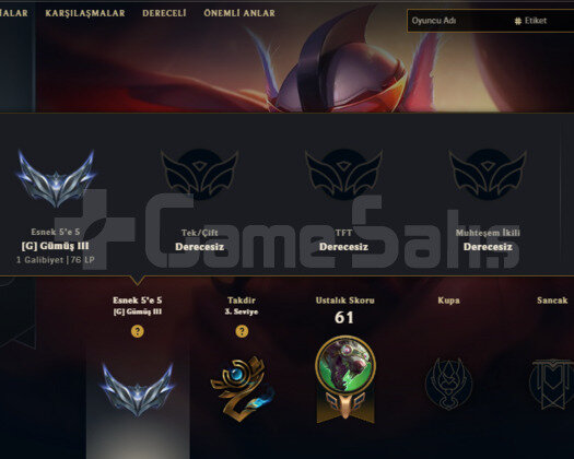 TR1 2023 KURULUM 7 SKIN 35 HERO UNRANKED SMURF ACC