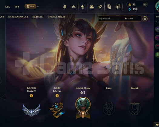 TR 11 SKIN 40 HERO 5 WIN SILVER 4 HANDMADE HESAP