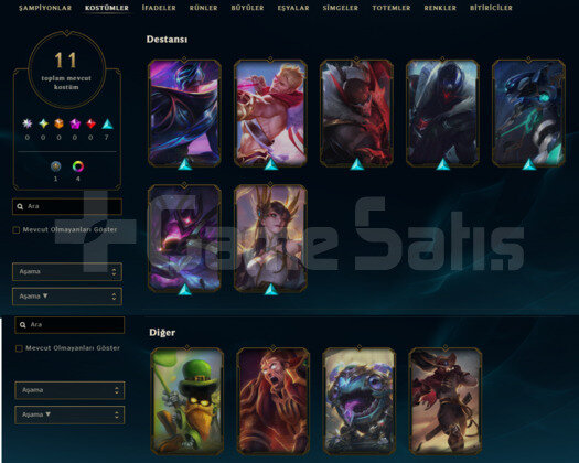 TR 11 SKIN 40 HERO 5 WIN SILVER 4 HANDMADE HESAP