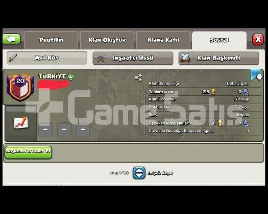 20 LEVEL TÜRKİYE BAŞKENT 10 MAX HEMEN TESLİM