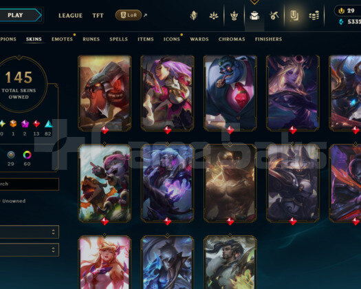 TR / 323 LEVEL / 145 SKIN / 113 HERO / +MAIL/ +TEL