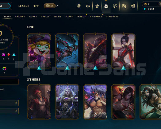 TR Unranked | 9 Kostüm - 33 Hero | LoL Hesap