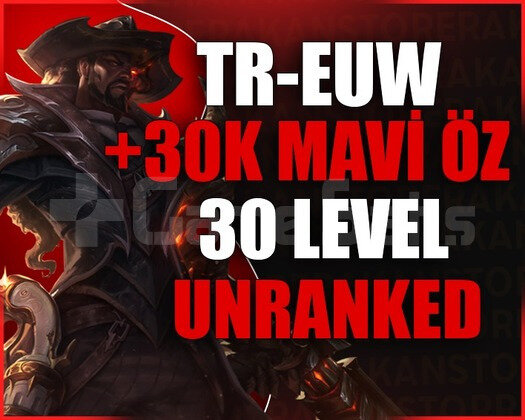 TR-EUW BAN RİSKSİZ +30K MAVİ ÖZ 30 LV UNRANKED