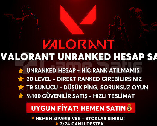 VALORANT UNRANKED +20 LVL RANKED HAZIR HESAP
