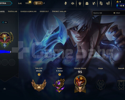 EUW PLATİN1-2 MMR GÜZEL JG SKİNLİ HANDMADE G3 ACC!