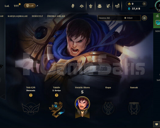 TR UNRANKED FRESH +45LP ACC 10/10 DERECELİ HAZIR
