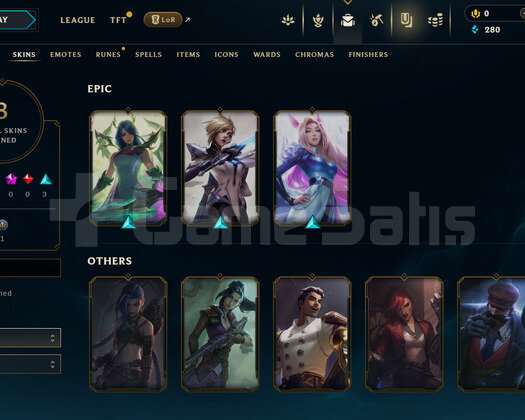 EUW Unranked | 8 Kostüm - 38 Hero | LoL Hesap
