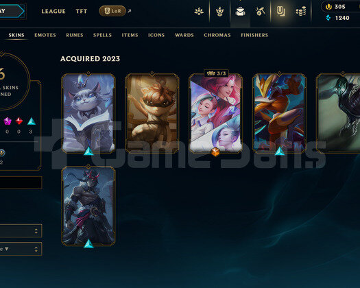 EUW Unranked | 6 Kostüm - 305 Rp | LoL Hesap