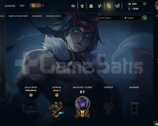 EUW Unranked | 6 Kostüm - 305 Rp | LoL Hesap