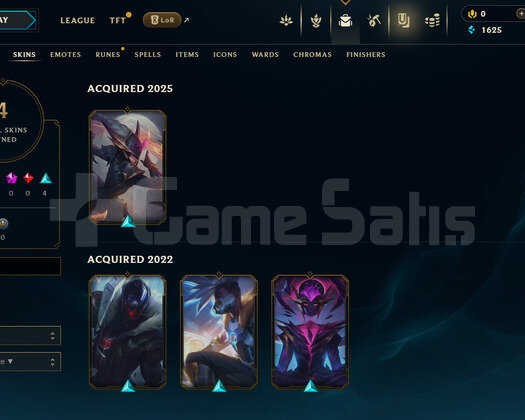TR Unranked | 4 Kostüm - 25 Hero | LoL Hesap