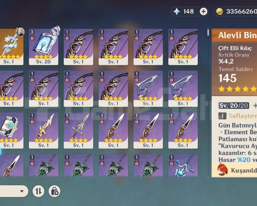 Ar54 9x5 mavuika+biss  rate up li hesap
