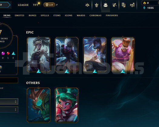 EUW Bronz 1 | 7 Kostüm - 43 Hero | LoL Hesap