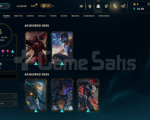 EUW Unranked | 5 Kostüm - 35K Mö | LoL Hesap