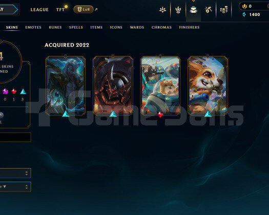 TR Unranked | 4 Kostüm - 22 Hero | LoL Hesap
