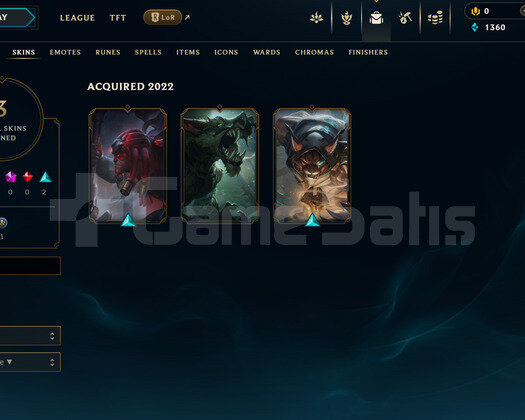 TR Unranked | 2 Kostüm - 24 Hero | LoL Hesap