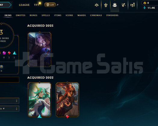 TR Unranked | 3 Kostüm - 11K Mö | LoL Hesap