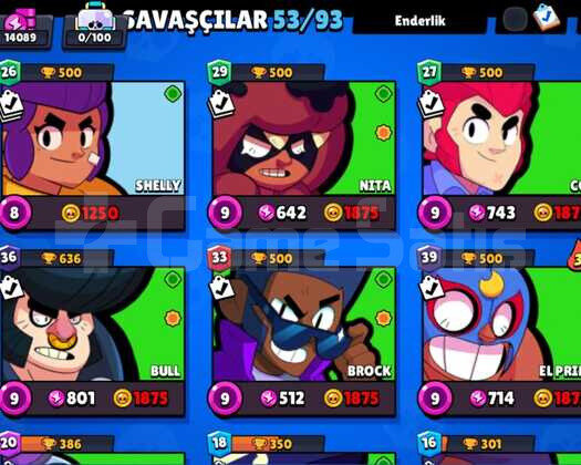 brawls stars 14089 kupa 127 deneyim seviyeli hesap