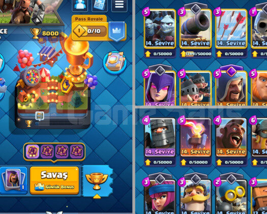 49 LVL CR & 25+ MAX KART | 37 EMOJİ - 8000 KUPA