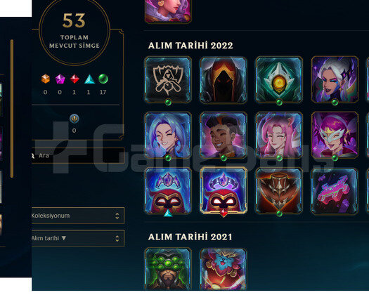 TR UNRANKED SUP ADC MAİN 8SKIN 47HERO MAİL DEĞİŞEN