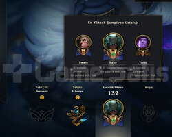 TR UNRANKED SUP ADC MAİN 8SKIN 47HERO MAİL DEĞİŞEN