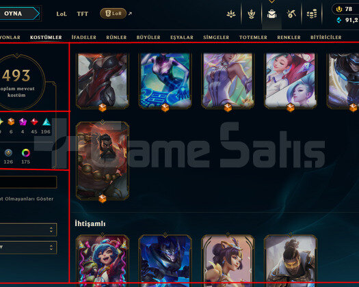 586 LEVEL / 493 SKIN / KING RAMMUS / +MAIL /KAÇMAZ