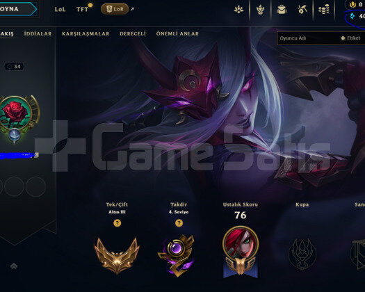 EUW HANDMADE ZÜMRÜT MMR 40K M.Ö G3 ACC!! +38LP