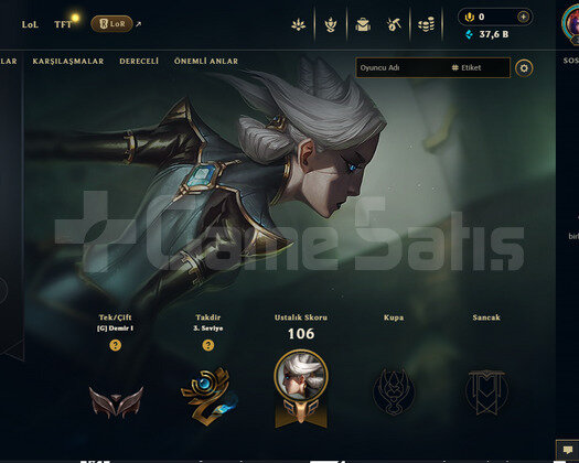 EUW DEMİR LOW MMR-40K ÖZ - MAİL ONAYSIZ+1600 SATIŞ