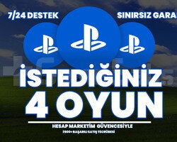İSTEDİĞİNİZ 4 PSN OYUNU + GARANTi