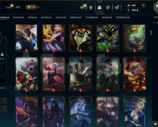 TR / 747 LEVEL / 335 SKİN / 170 HERO +MAİL DEĞİŞEN