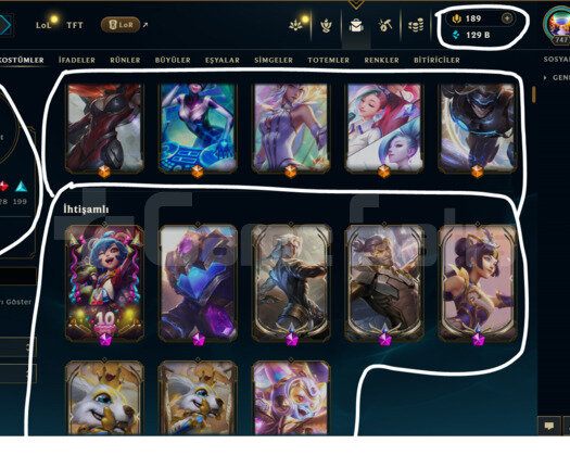 TR / 747 LEVEL / 335 SKİN / 170 HERO +MAİL DEĞİŞEN