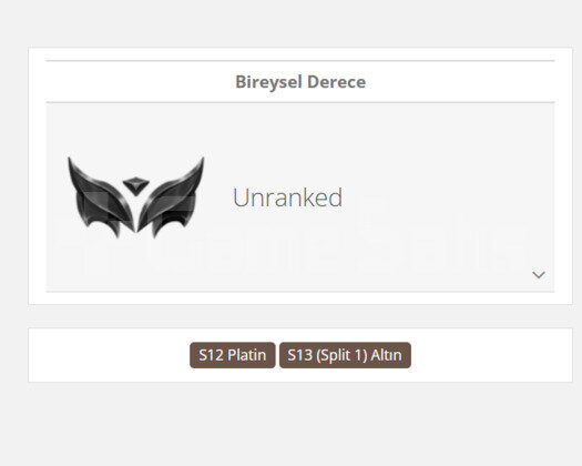 DERECELİ HAZIR / GEÇEN SEZON PLAT / 56 LVL