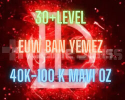 EUW BAN YEMEZ 30+LEVEL 40K-100K BE UNRANKED HESAP