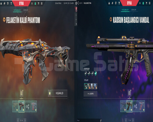 TR I 3 Vandal I 3 Phantom I 2 Bıçak I 2 Ghost Dolu