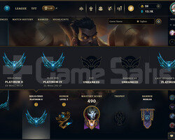 Lol Hesap +288 level 107 skin kostüm Plat Hesap
