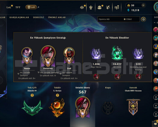 ACİL!! / Katarina OTP 324 Seviye Zümrüt 4 Hesap