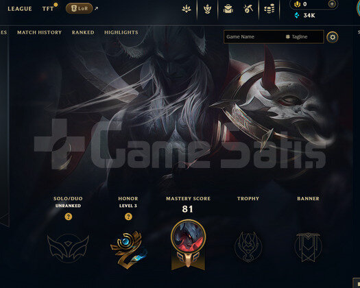 EUW Unranked | 4 Kostüm - 34K Mö | Dereceli Hazır