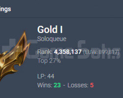Challenger Mid-Laner EUW Fresh Acc 23-5 Gold1