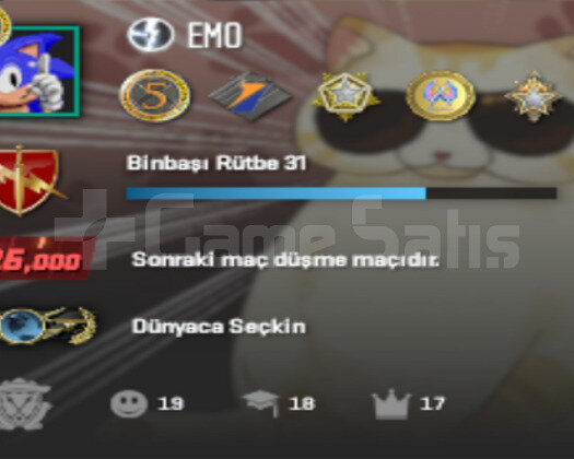 25k ELO+Faceit 9 lvl+21 Env+Garanti+TR Hesabı
