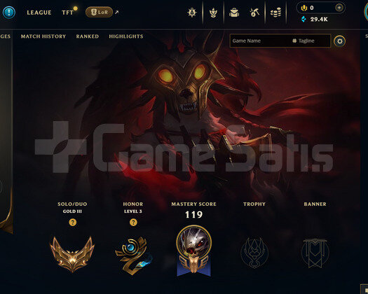 EUW Gold 3 | 3 Kostüm - 29K Mö | Dereceli Hazır