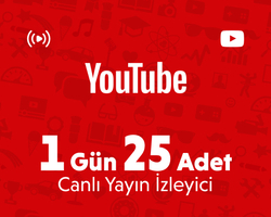 Youtube 1 Gün 25 Adet Canlı Yayın İzleyici