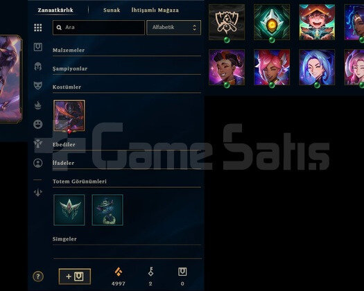 EUW EFSANEVI AKALİ SKINLI 25 HERO 30A KASMALIK ACC