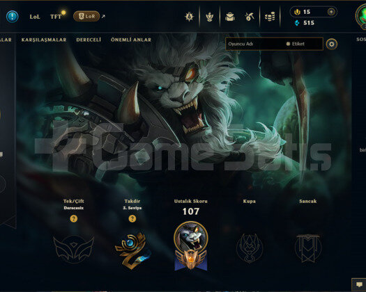 TR 37 LVL 5 SKIN 25 HERO HANDMADE UNRANKED ACC.