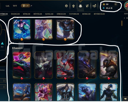 TR / 294 LEVEL / 166 SKİN / 134 HERO +MAİL