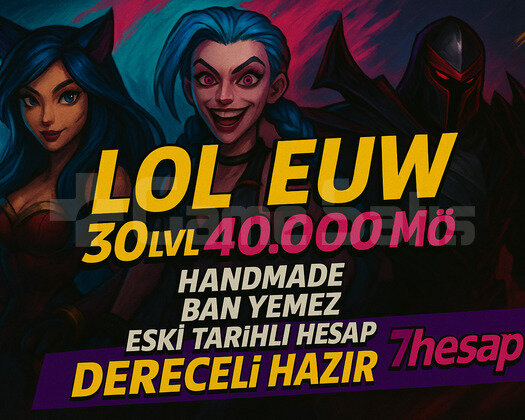 BAN YEMEZDERECELİ HAZIR EUW 40K+ MÖ 30LVL