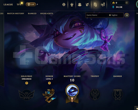 EUW Unranked | 6 Kostüm - 34K Mö | LoL Hesap