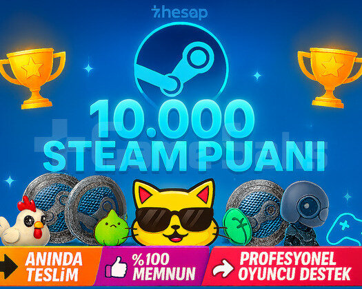 ANINDA | 10,000 Steam Puanı 10K + EXP Boost