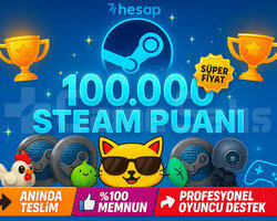 ANINDA | 100,000 Steam Puanı 100K + EXP Boost