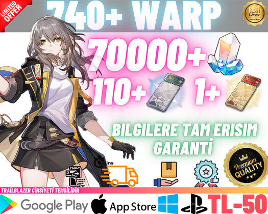 EU | TL50 740+ WARP - 70000+ JADE + 110+1 PASS