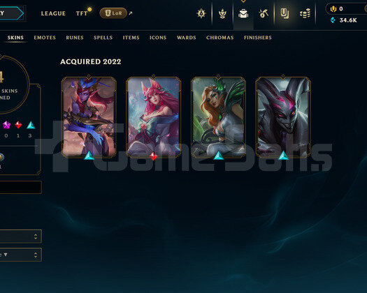 EUW Unranked | 4 Kostüm - 34K Mö | LoL Hesap