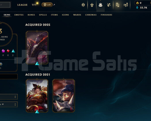 EUW Unranked | 3 Kostüm - 33K Mö | LoL Hesap